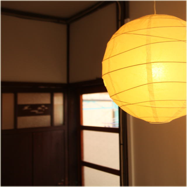 Lantern style light in Edo Tokyo Apartment